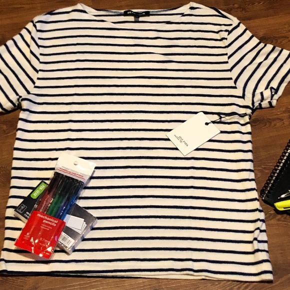 Hye Park & Lune White Striped Basic Tee - Picture 2 of 3